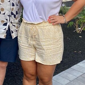 Banana Republic High Waist Yellow Floral Shorts